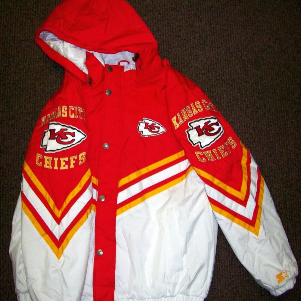KANSAS CITY CHIEFS STARTER Hooded Jacket   6X FALL 2021